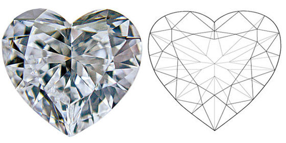 Το άχρωμο CVD καρδιών 2.0ct αυξημένο εργαστήριο διαμάντι χρωματίζει χαλαρά το βαθμό Γ