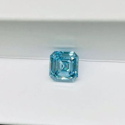 Το Asscher έκοψε το μπλε συνθετικό καράτι διαμαντιών 1-2 διαμαντιών κατασκευασμένο εργαστήριο