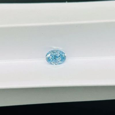 ΖΚΖ Διαμάντια 1 καράτι Μεγέθος Οβάλ Λογικό Εργαστήριο Μεγάλωσαν Γαλάζια Διαμάντια VVS2