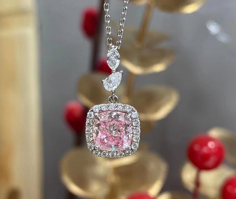 1.63ct το ρόδινο εργαστήριο περικοπών μαξιλαριών ΕΝΑΝΤΙΟΝ του άσπρου χρυσού περιδεραίων 18k διαμαντιών προσαρμόζει την υπηρεσία