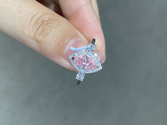 0.95ct φανταχτερό ανοικτό ροζ επικυρωμένο 18k άσπρο IGI χρυσό VS2 διαμαντιών διαμάντι δαχτυλιδιών