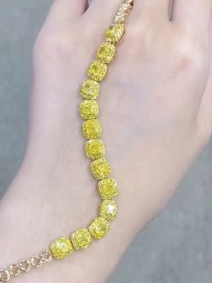 6.213ct Κίτρινο Διαμάντι Χερσαίο Τένις Κουσούνια Σχήμα Καλλιεργημένα Διαμάντια