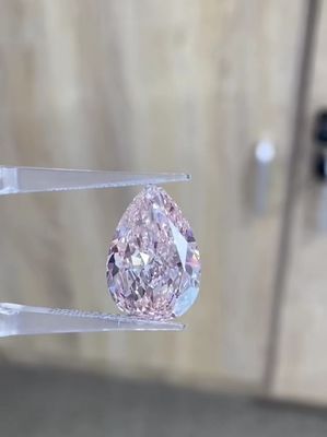 4CT Πυροκόπηση αχλαδιού Εργαστήριο Μεγάλωσαν Ροζ διαμάντια για κοσμήματα Διακοσμητικά περιδέραια Δαχτυλίδια Κεραυνό
