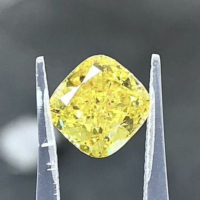 0.55ct Εργαστηριακά δημιουργημένα Κίτρινα διαμάντια τετράγωνο σχήμα μαξιλάρι φανταχτερό ζωηρό κίτρινο πιστοποιημένο IGI