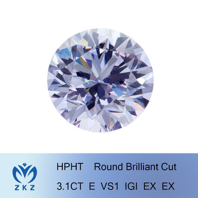 3.1Ct συνθετικό χαλαρό αυξημένο εργαστήριο άσπρο χρώμα περικοπών διαμαντιών λαμπρό