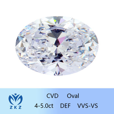 Συνθετικός Άχρωμος 4-5ct CVD Εργαστήριο Μεγάλωσαν Οβάλ Διαμάντι 10 Mohs σκληρότητα