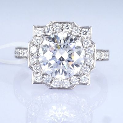 18k Cool Design δαχτυλίδι 3ct Λευκό εργαστηριακό δαχτυλίδι διαμαντιού Στρογγυλό σχήμα Συνθετικό δαχτυλίδι διαμαντιού